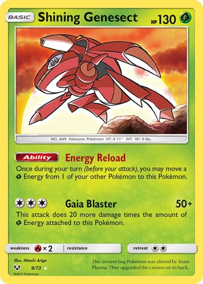 Shining Genesect (SHL) #9/73 Shiny Holo Rare (Holofoil Near Mint) Shining Legends Pokemon: 2017