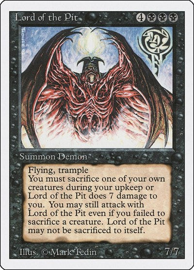 Lord of the Pit (3ED) #116 Rare (Moderately Played) Revised Edition Magic: The Gathering: 1994