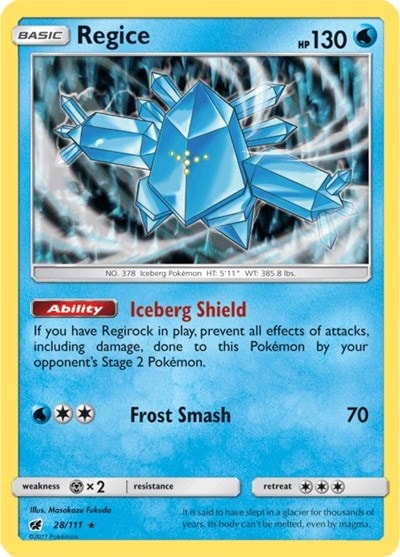 Regice (SM04) #28/111 Holo Rare SM - Crimson Invasion Pokemon: 2017
