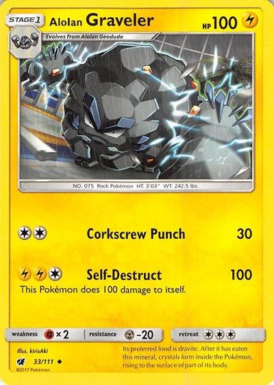 Alolan Graveler (SM04) #33/111 Uncommon (Reverse Holofoil Near Mint) SM - Crimson Invasion Pokemon: 2017
