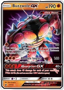 Buzzwole GX (SM04) #57/111 Ultra Rare (Holofoil Near Mint) SM - Crimson Invasion Pokemon: 2017