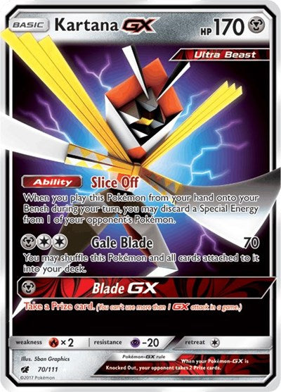 Kartana GX (SM04) #70/111 Ultra Rare (Holofoil Lightly Played) SM - Crimson Invasion Pokemon: 2017