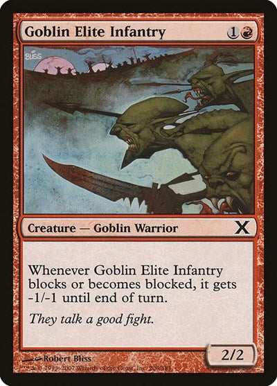 Goblin Elite Infantry (10E) #206 Common (Lightly Played) 10th Edition Magic: The Gathering: 2007