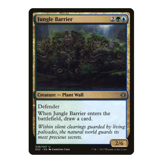 Jungle Barrier (E02) #38 Uncommon (Lightly Played) Explorers of Ixalan Magic: The Gathering: 2017