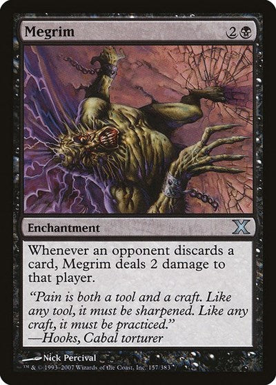 Megrim (10E) #157 Uncommon (Near Mint) 10th Edition Magic: The Gathering: 2007