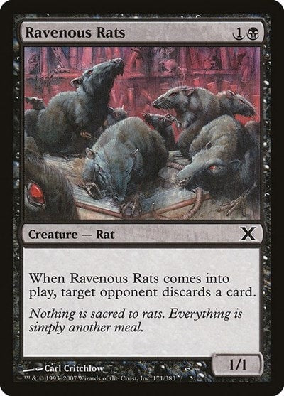Ravenous Rats (10E) #171 Common 10th Edition Magic: The Gathering: 2007