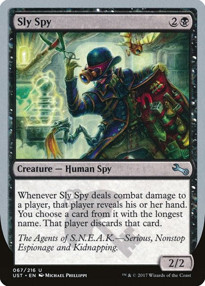 Sly Spy A (UST) #67a Uncommon (Lightly Played) Unstable Magic: The Gathering: 2017