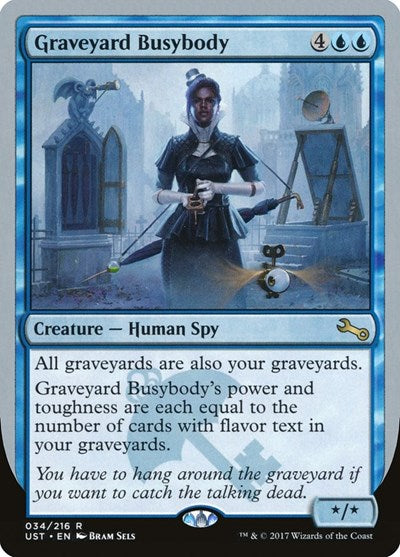 Graveyard Busybody (UST) #34 Rare (Lightly Played) Unstable Magic: The Gathering: 2017