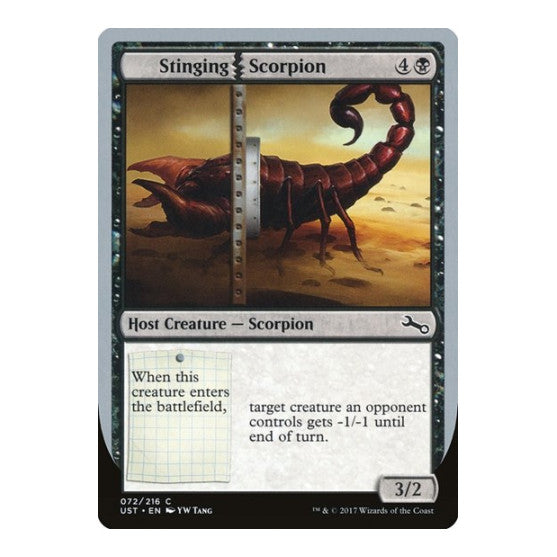 Stinging Scorpion (UST) #72 Common (Lightly Played) Unstable Magic: The Gathering: 2017