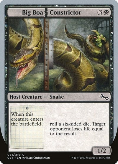 Big Boa Constrictor (UST) #51 Common (Moderately Played) Unstable Magic: The Gathering: 2017