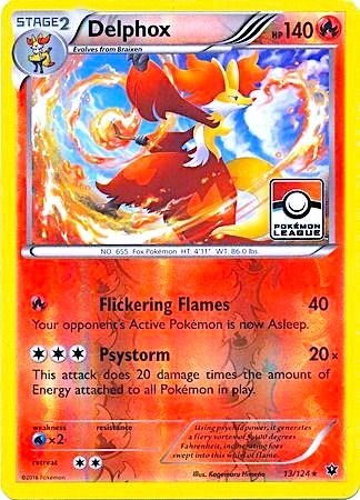 Delphox - 13/124 (Pokemon League) (PR) #013/124 Promo (Reverse Holofoil Lightly Played) League & Championship Cards Pokemon: 2016