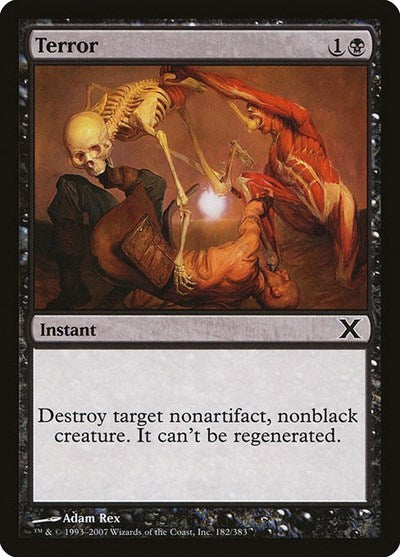 Terror (10E) #182 Common (Heavily Played) 10th Edition Magic: The Gathering: 2007