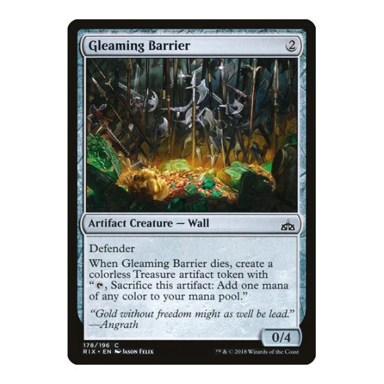 Gleaming Barrier (RIX) #178 Common (Lightly Played) Rivals of Ixalan Magic: The Gathering: 2018
