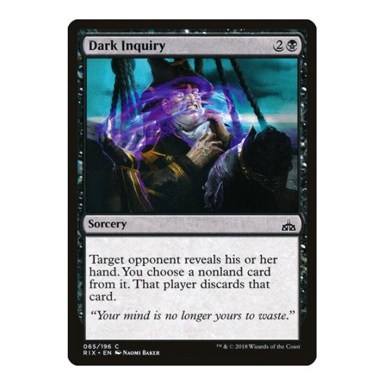 Dark Inquiry (RIX) #65 Common (Lightly Played) Rivals of Ixalan Magic: The Gathering: 2018