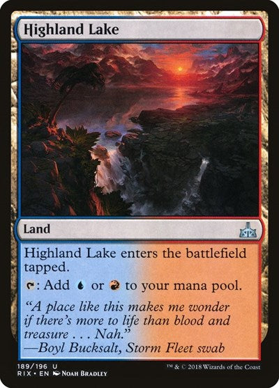 Highland Lake (RIX) #189 Uncommon (Lightly Played) Rivals of Ixalan Magic: The Gathering: 2018