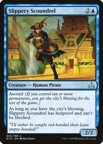 Slippery Scoundrel (RIX) #55 Uncommon (Lightly Played) Rivals of Ixalan Magic: The Gathering: 2018
