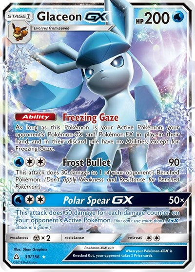 Glaceon GX (SM05) #39/156 Ultra Rare (Holofoil Near Mint) SM - Ultra Prism Pokemon: 2018