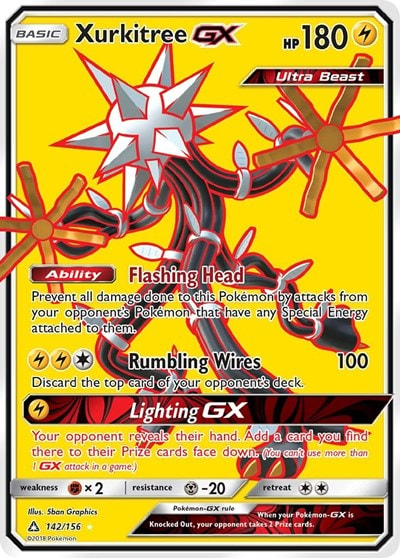 Xurkitree GX (Full Art) (SM05) #142/156 Ultra Rare SM - Ultra Prism Pokemon: 2018