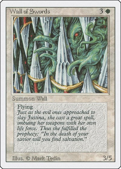 Wall of Swords (3ED) #43 Uncommon Revised Edition Magic: The Gathering: 1994