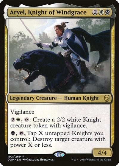 Aryel Knight of Windgrace (DOM) #192 Rare (Foil Lightly Played) Dominaria Magic: The Gathering: 2018