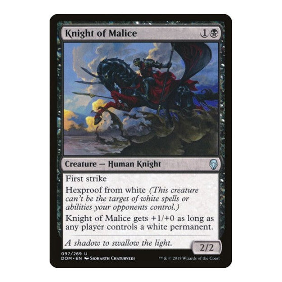 Knight of Malice (DOM) #97 Uncommon (Lightly Played) Dominaria Magic: The Gathering: 2018