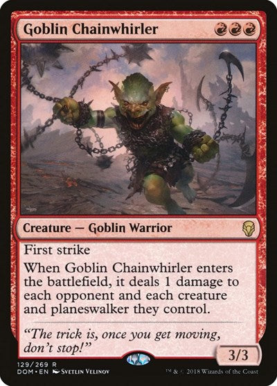 Goblin Chainwhirler (DOM) #129 Rare (Lightly Played) Dominaria Magic: The Gathering: 2018