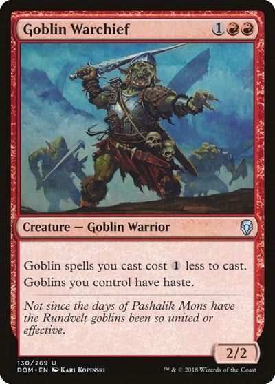 Goblin Warchief (DOM) #130 Uncommon (Lightly Played) Dominaria Magic: The Gathering: 2018