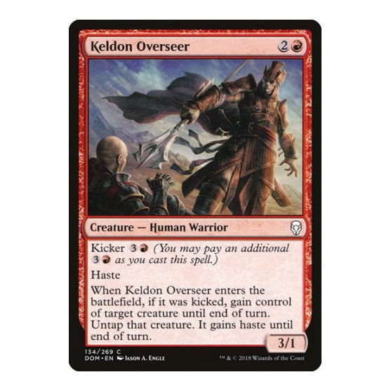 Keldon Overseer (DOM) #134 Common (Lightly Played) Dominaria Magic: The Gathering: 2018