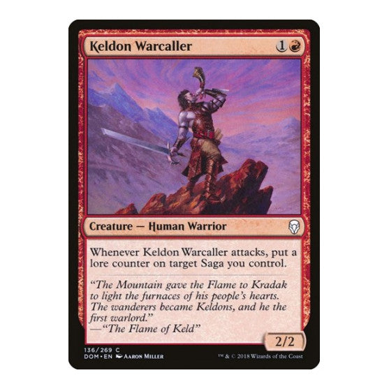 Keldon Warcaller (DOM) #136 Common (Foil Lightly Played) Dominaria Magic: The Gathering: 2018