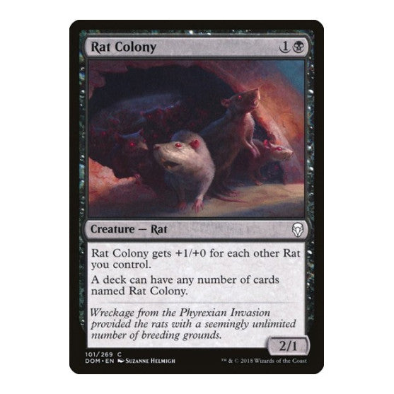 Rat Colony (DOM) #101 Common (Lightly Played) Dominaria Magic: The Gathering: 2018