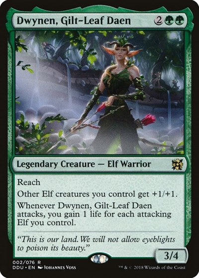 Dwynen Gilt Leaf Daen (DDU) #2 Rare (Lightly Played) Duel Decks: Elves vs. Inventors Magic: The Gathering: 2018
