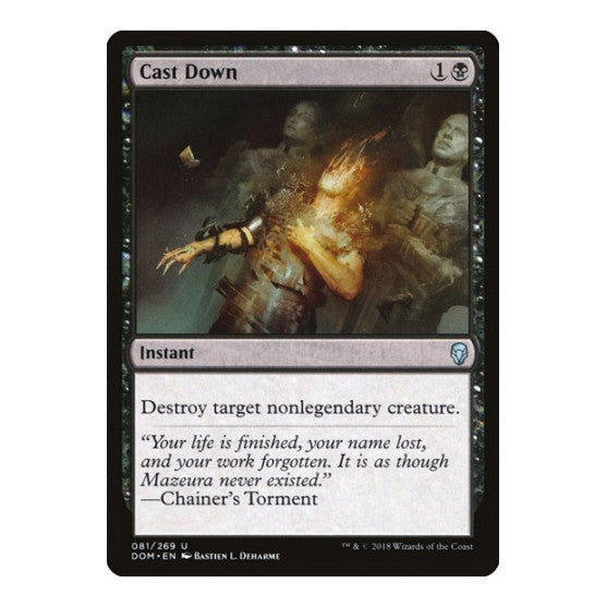 Cast Down (DOM) #81 Uncommon (Lightly Played) Dominaria Magic: The Gathering: 2018