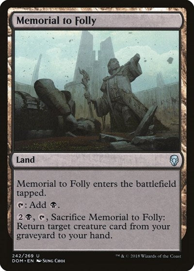 Memorial to Folly (DOM) #242 Uncommon (Lightly Played) Dominaria Magic: The Gathering: 2018