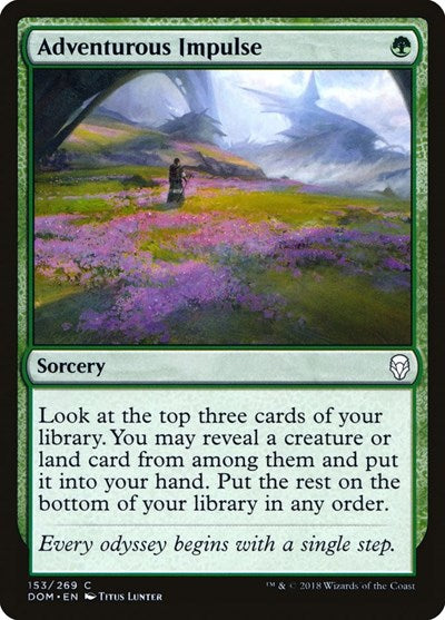 Adventurous Impulse (DOM) #153 Common (Lightly Played) Dominaria Magic: The Gathering: 2018