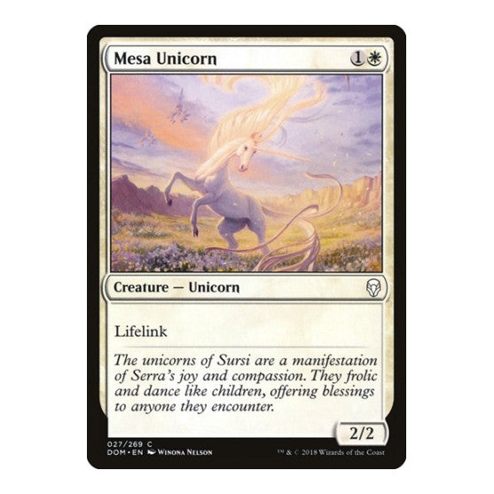 Mesa Unicorn (DOM) #27 Common (Lightly Played) Dominaria Magic: The Gathering: 2018
