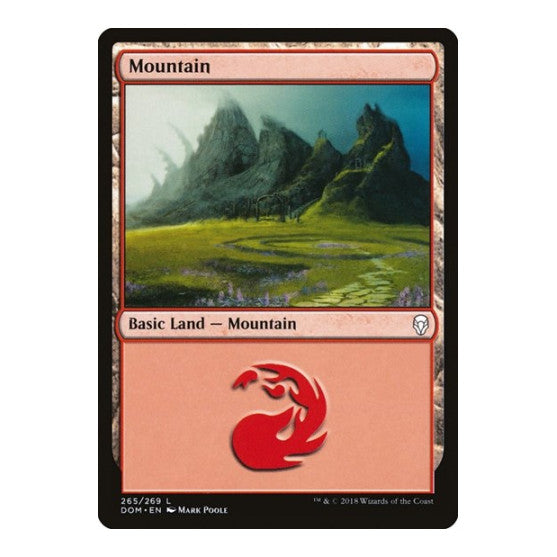 Mountain (265) (DOM) #265 Land (Foil Lightly Played) Dominaria Magic: The Gathering: 2018