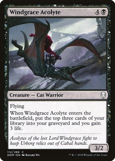 Windgrace Acolyte (DOM) #112 Common (Heavily Played) Dominaria Magic: The Gathering: 2018