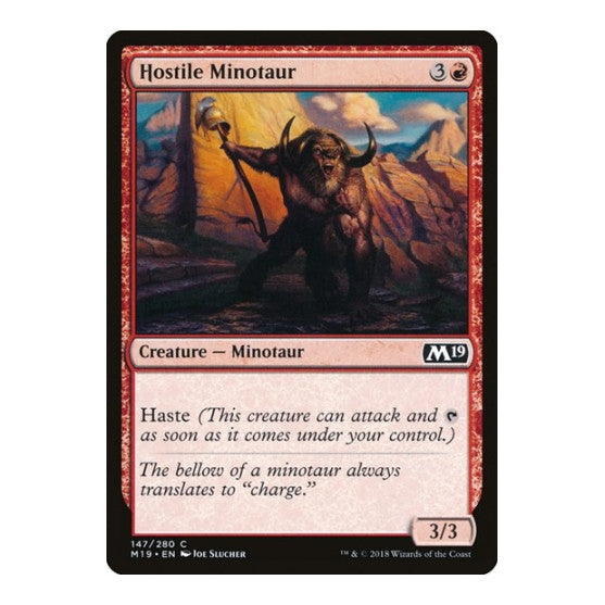 Hostile Minotaur (M19) #147 Common (Lightly Played) Core Set 2019 Magic: The Gathering: 2018