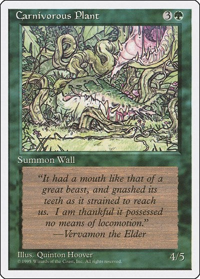 Carnivorous Plant (4ED) #235 Common (Lightly Played) Fourth Edition Magic: The Gathering: 1995