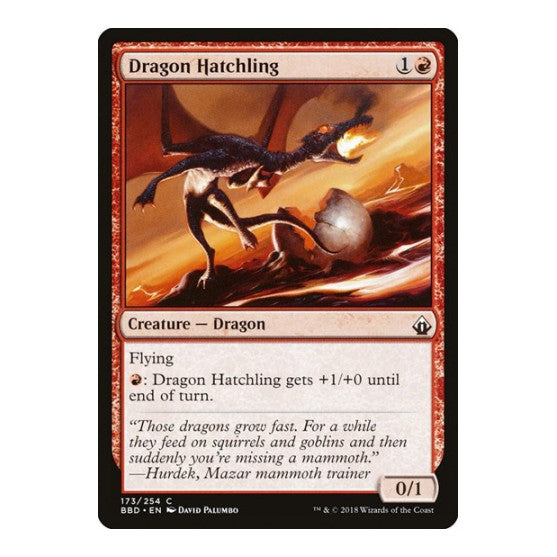 Dragon Hatchling (BBD) #173 Common (Lightly Played) Battlebond Magic: The Gathering: 2018