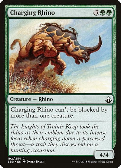 Charging Rhino (BBD) #192 Common (Lightly Played) Battlebond Magic: The Gathering: 2018