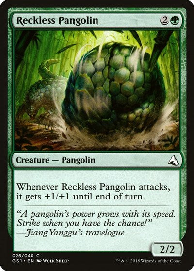 Reckless Pangolin (GS1) #26 Common (Lightly Played) Global Series Jiang Yanggu & Mu Yanling Magic: The Gathering: 2018