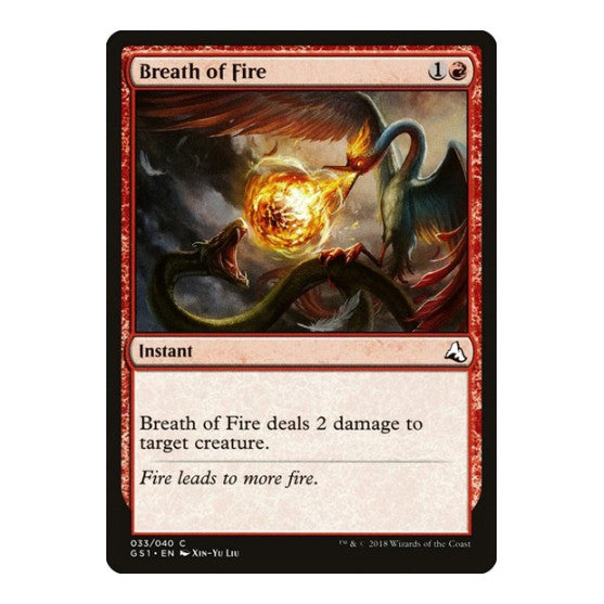 Breath of Fire (GS1) #33 Common (Lightly Played) Global Series Jiang Yanggu & Mu Yanling Magic: The Gathering: 2018
