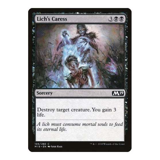 Lichs Caress (M19) #105 Common (Lightly Played) Core Set 2019 Magic: The Gathering: 2018