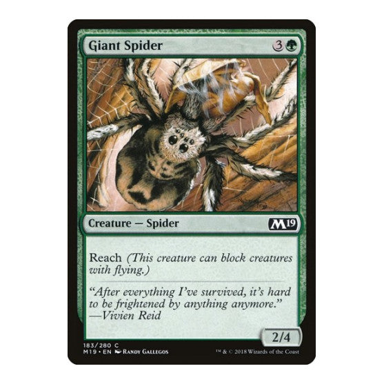 Giant Spider (M19) #183 Common (Lightly Played) Core Set 2019 Magic: The Gathering: 2018