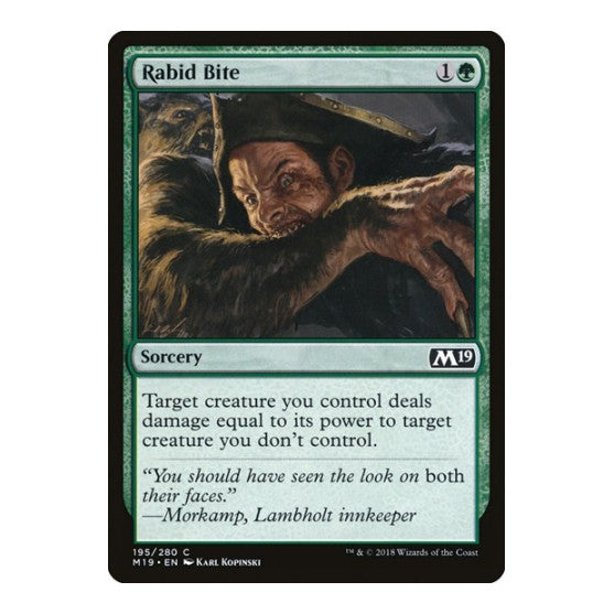 Rabid Bite (M19) #195 Common Core Set 2019 Magic: The Gathering: 2018