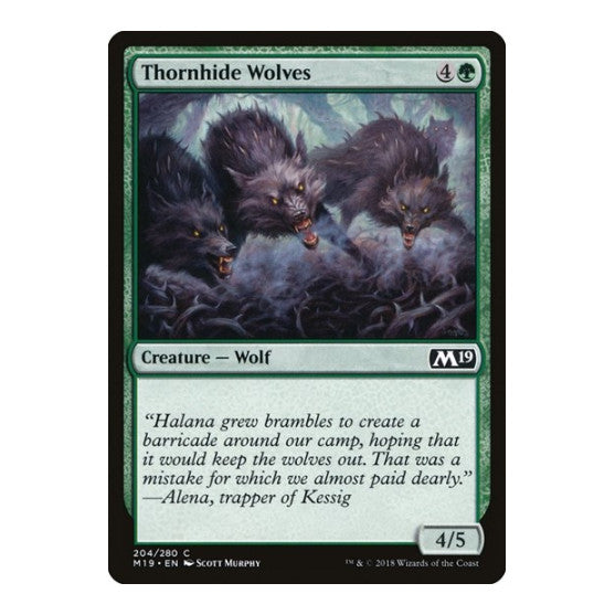 Thornhide Wolves (M19) #204 Common (Lightly Played) Core Set 2019 Magic: The Gathering: 2018