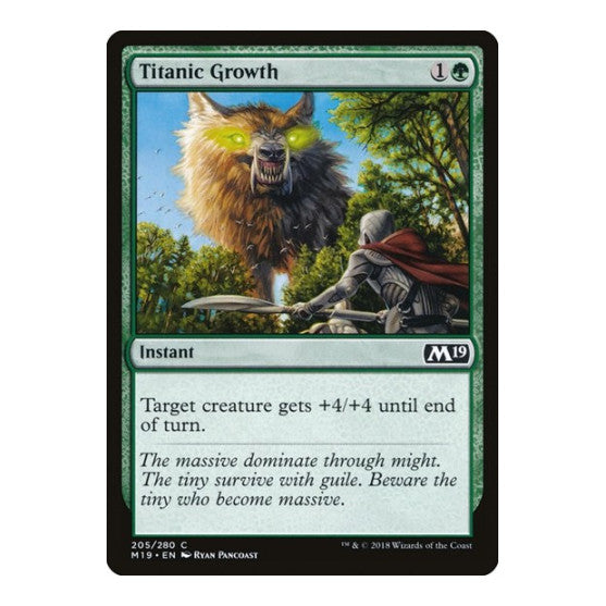 Titanic Growth (M19) #205 Common (Lightly Played) Core Set 2019 Magic: The Gathering: 2018