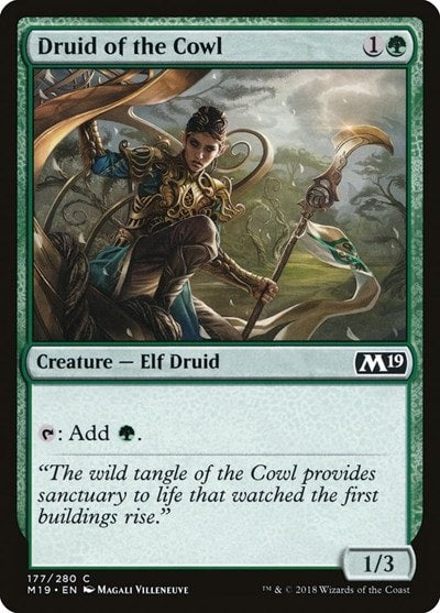 Druid of the Cowl (M19) #177 Common (Lightly Played) Core Set 2019 Magic: The Gathering: 2018