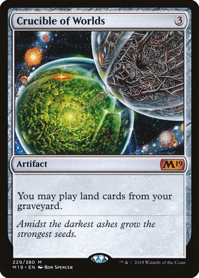 Crucible of Worlds (M19) #229 Mythic Rare (Near Mint) Core Set 2019 Magic: The Gathering: 2018